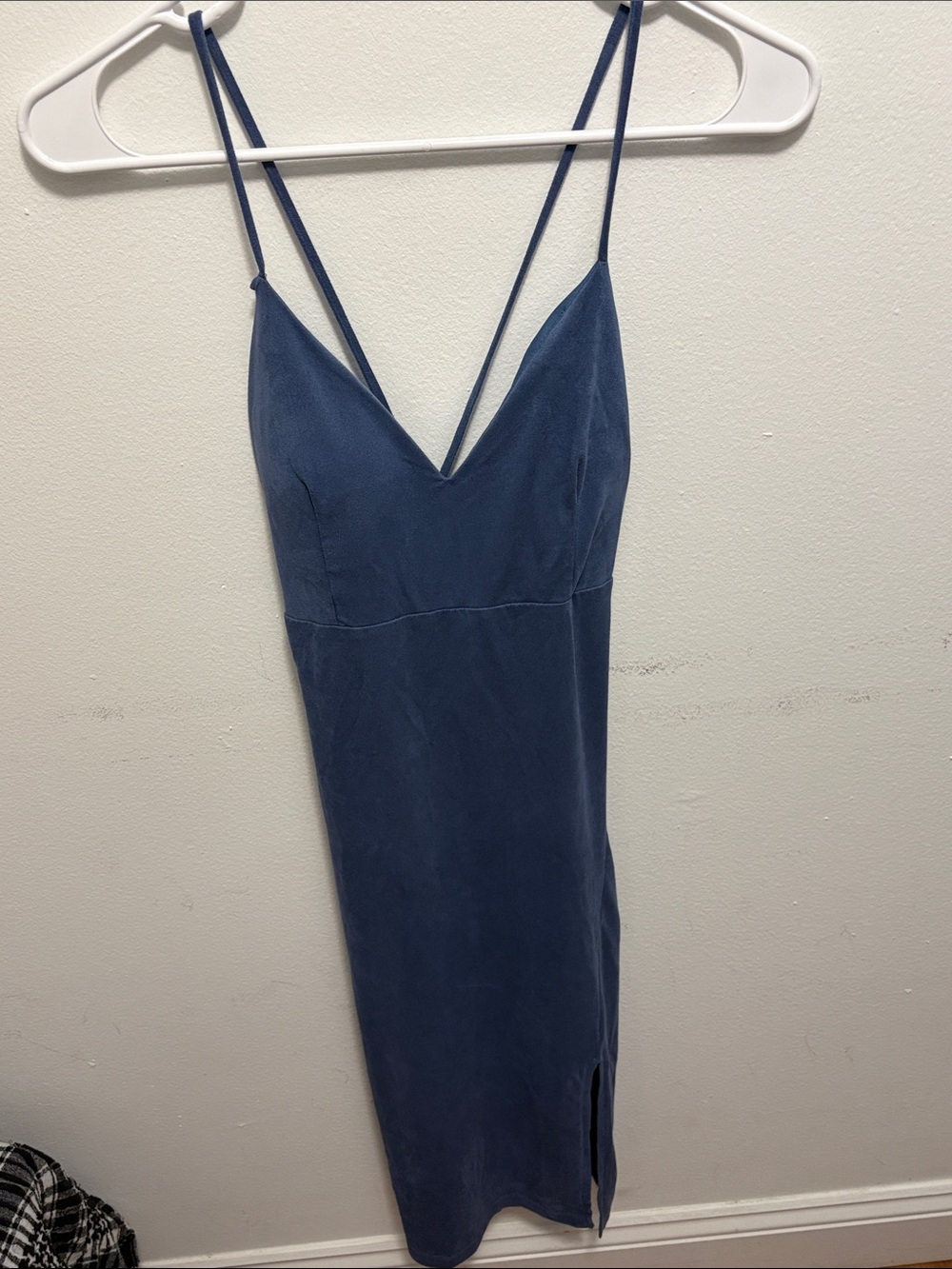 G by Guess Slate Blue Double-Strap Midi Slip Dress